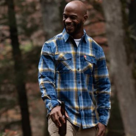 Chemise The American Outdoorsman Homme 2XL, Bleue, Manches Courtes, Légère, Avec Poches